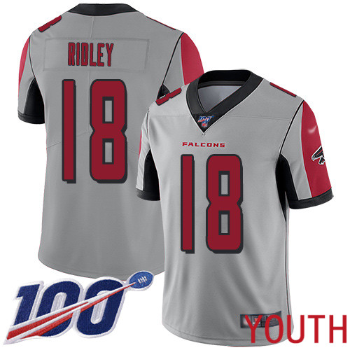 Atlanta Falcons Limited Silver Youth Calvin Ridley Jersey NFL Football #18 100th Season Inverted Legend